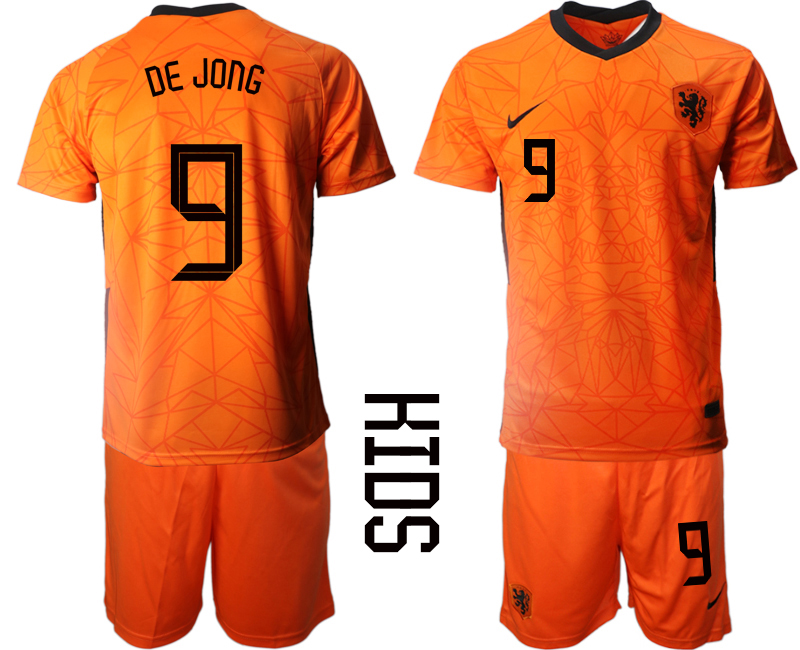 2021 European Cup Netherlands home Youth #9 soccer jerseys->youth soccer jersey->Youth Jersey